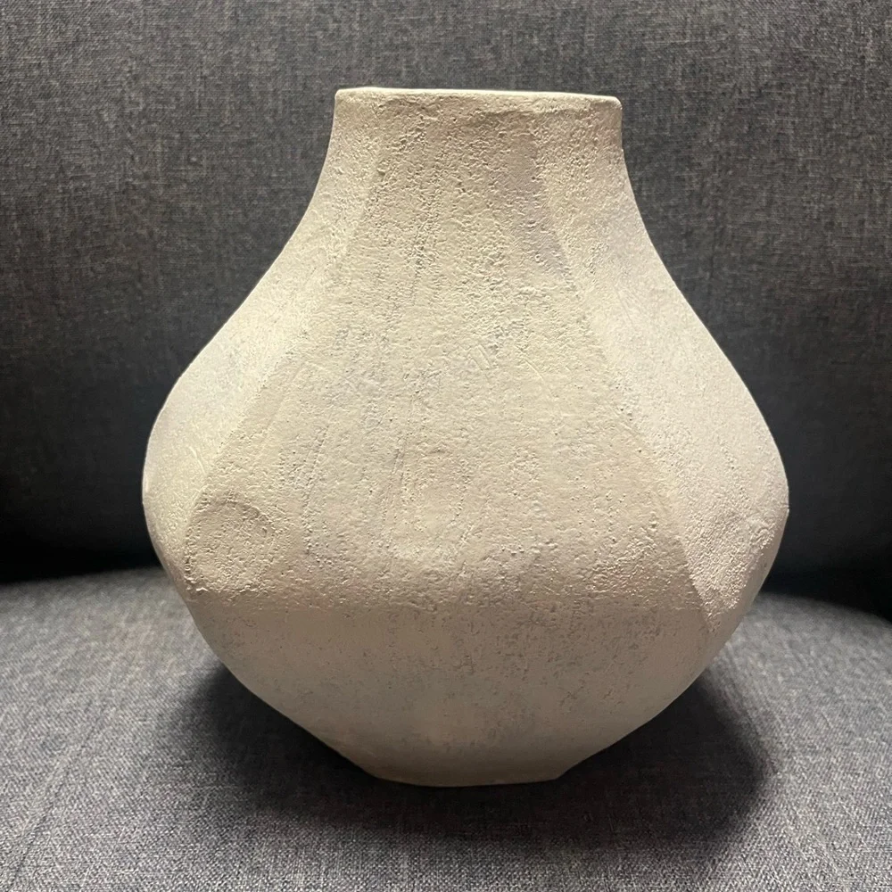 Crate and Barrel Facette White Vase 8.5